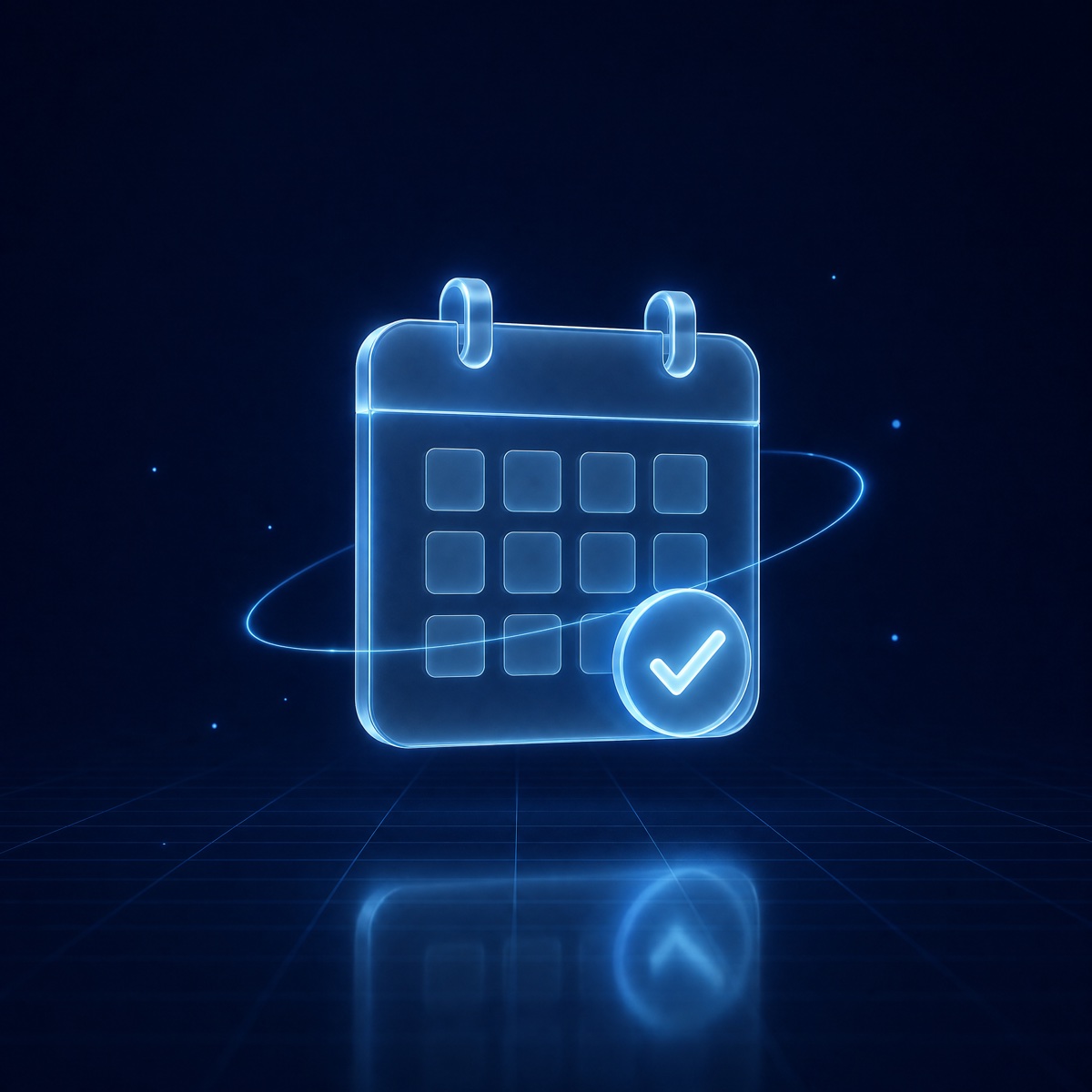 Glass calendar with a checkmark